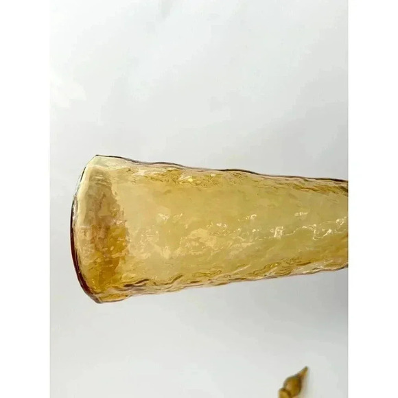 Vintage Empoli Textured Italian Glass 22" Yellow Decanter with Stopper - Picture 7 of 10